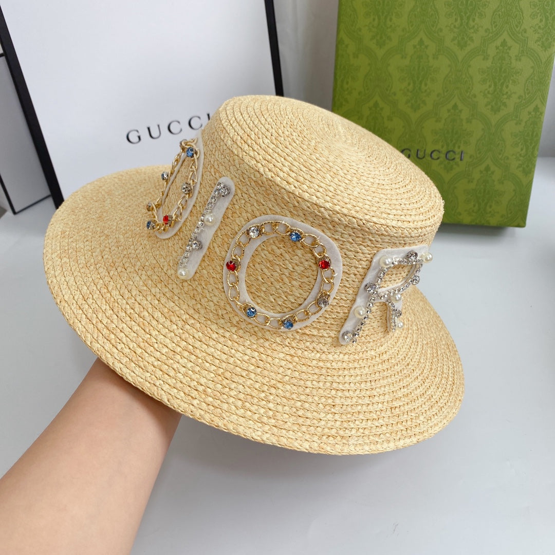 Fancy Diamond LOGO Straw Hat