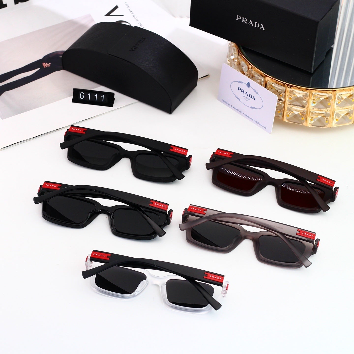 Luxury Metal Polygon Sunglasses Brand Design Fashion 6111