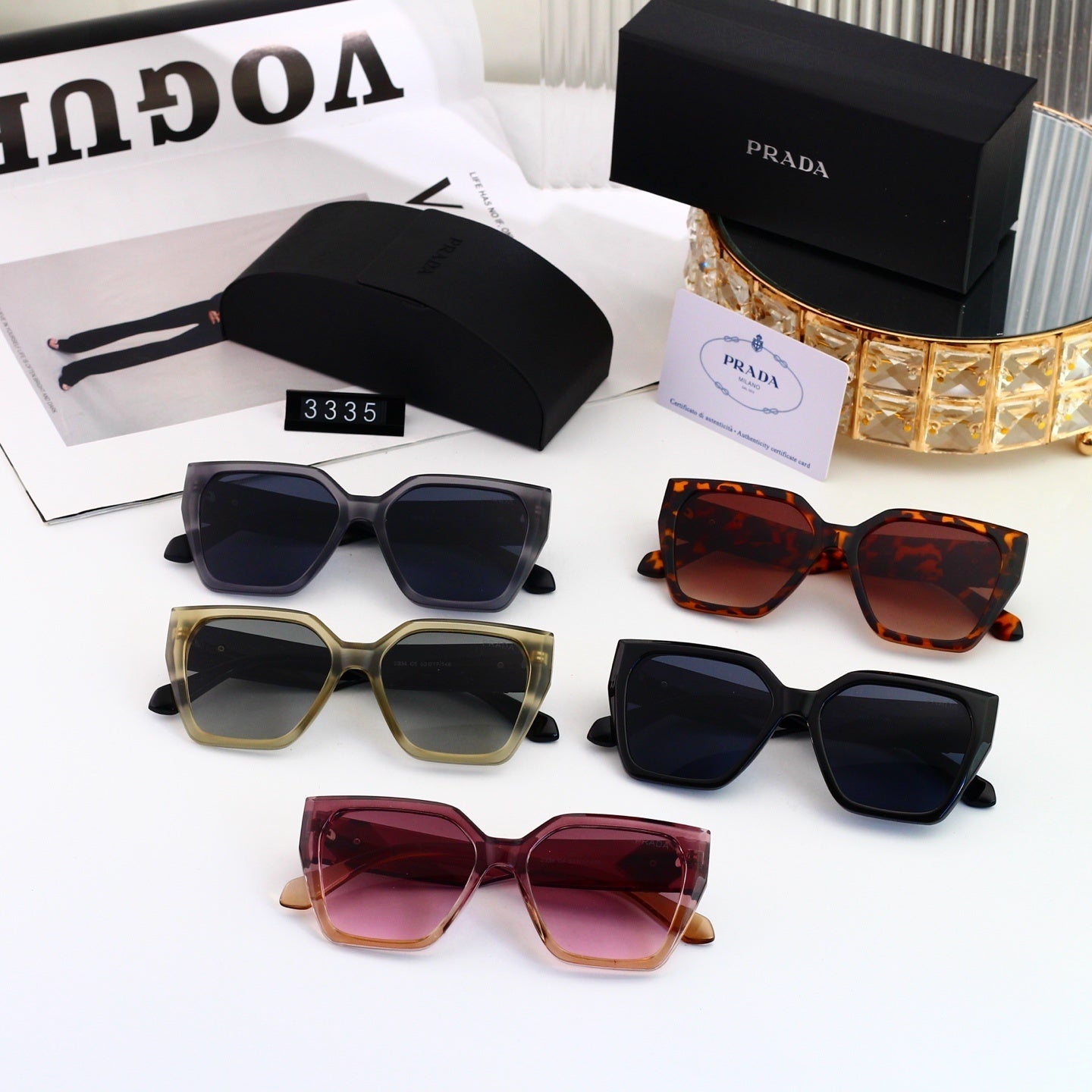 Polarized Sunglasses Personality Cat-Eye Square Frame Sunglasses 3335