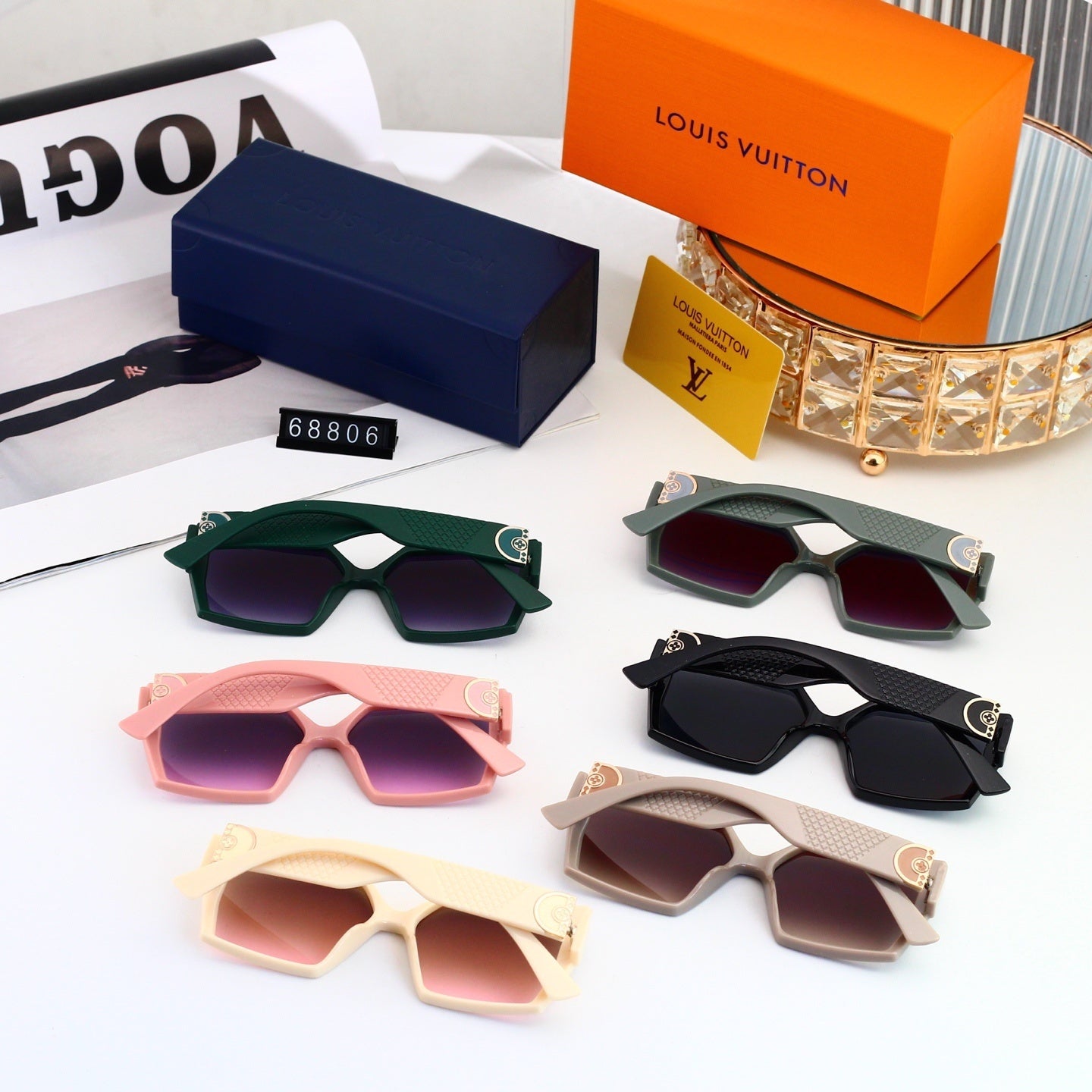 Geometric Hollow-out Metal Decorated Sunglasses 68806