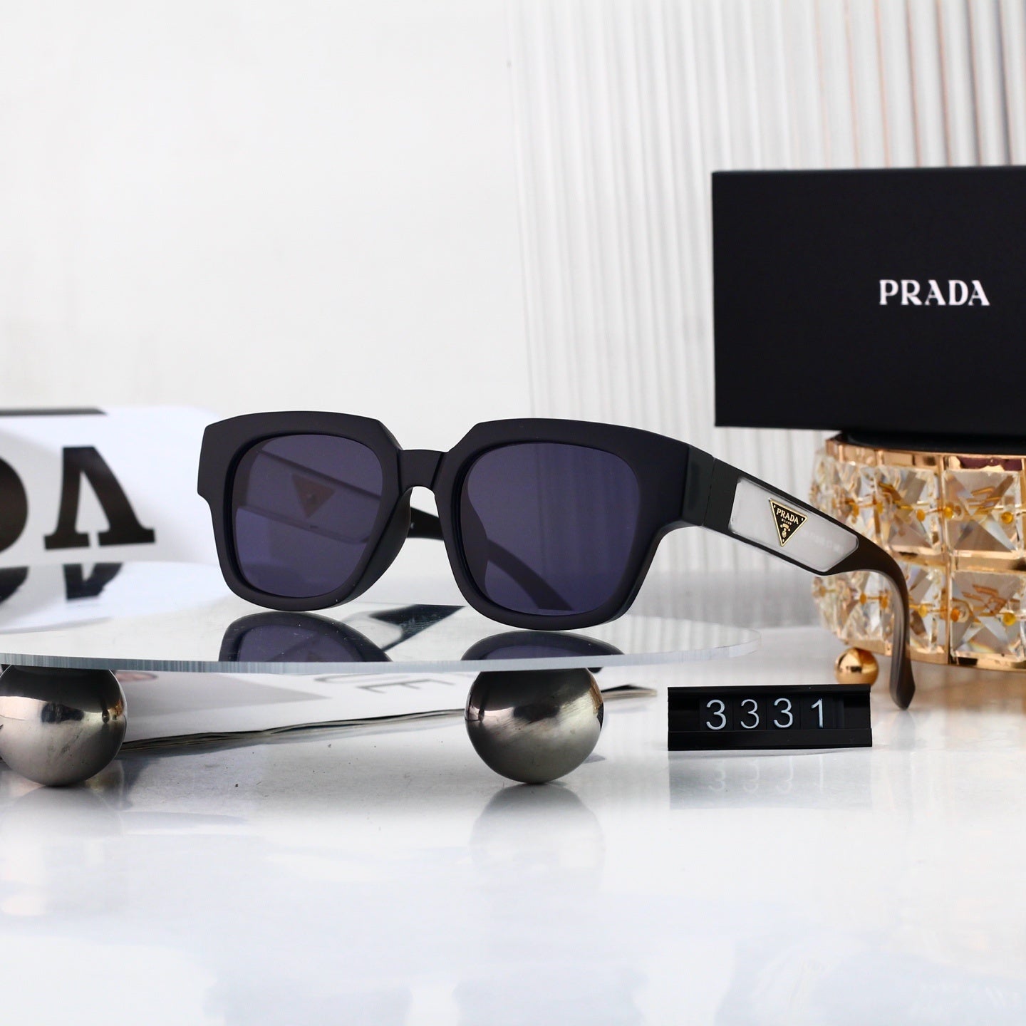 Casual Metal Polygon Sunglasses Fashion Streetwear  3331