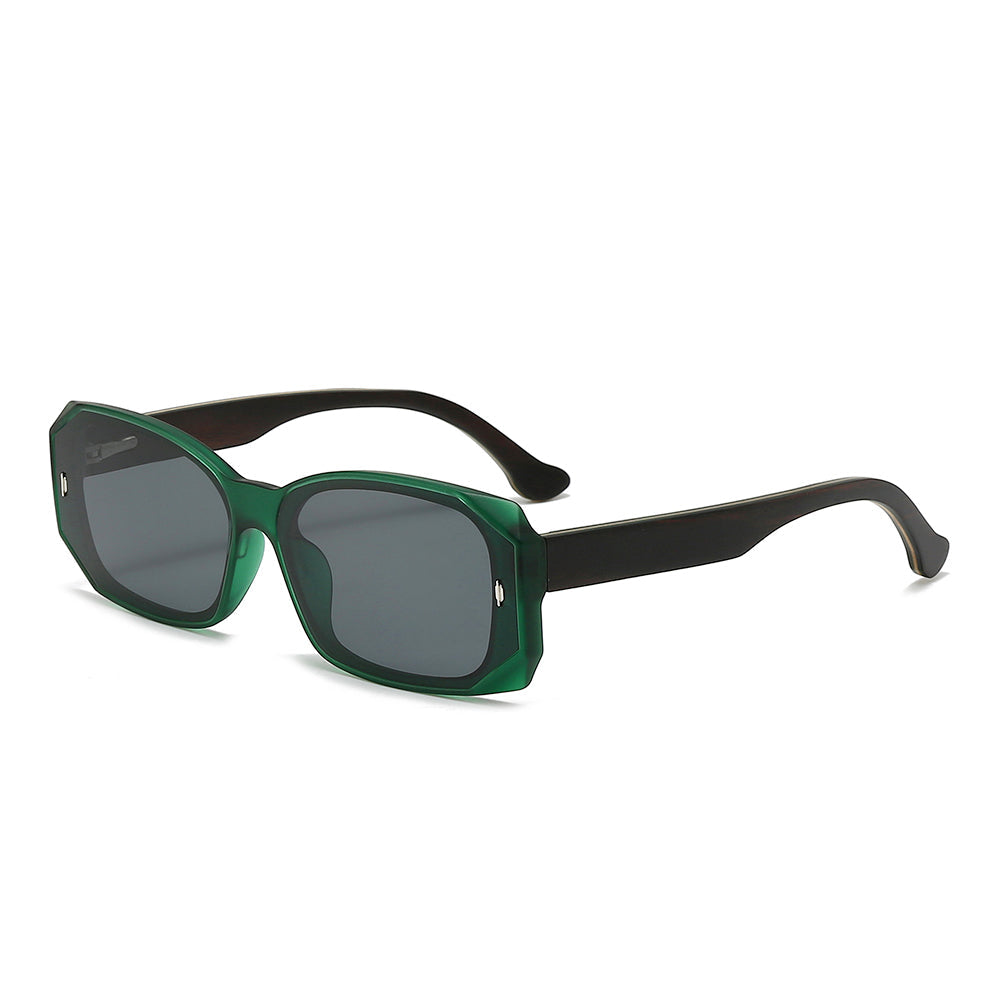 Dollger Square Wooden Temples Retro Sunglasses
