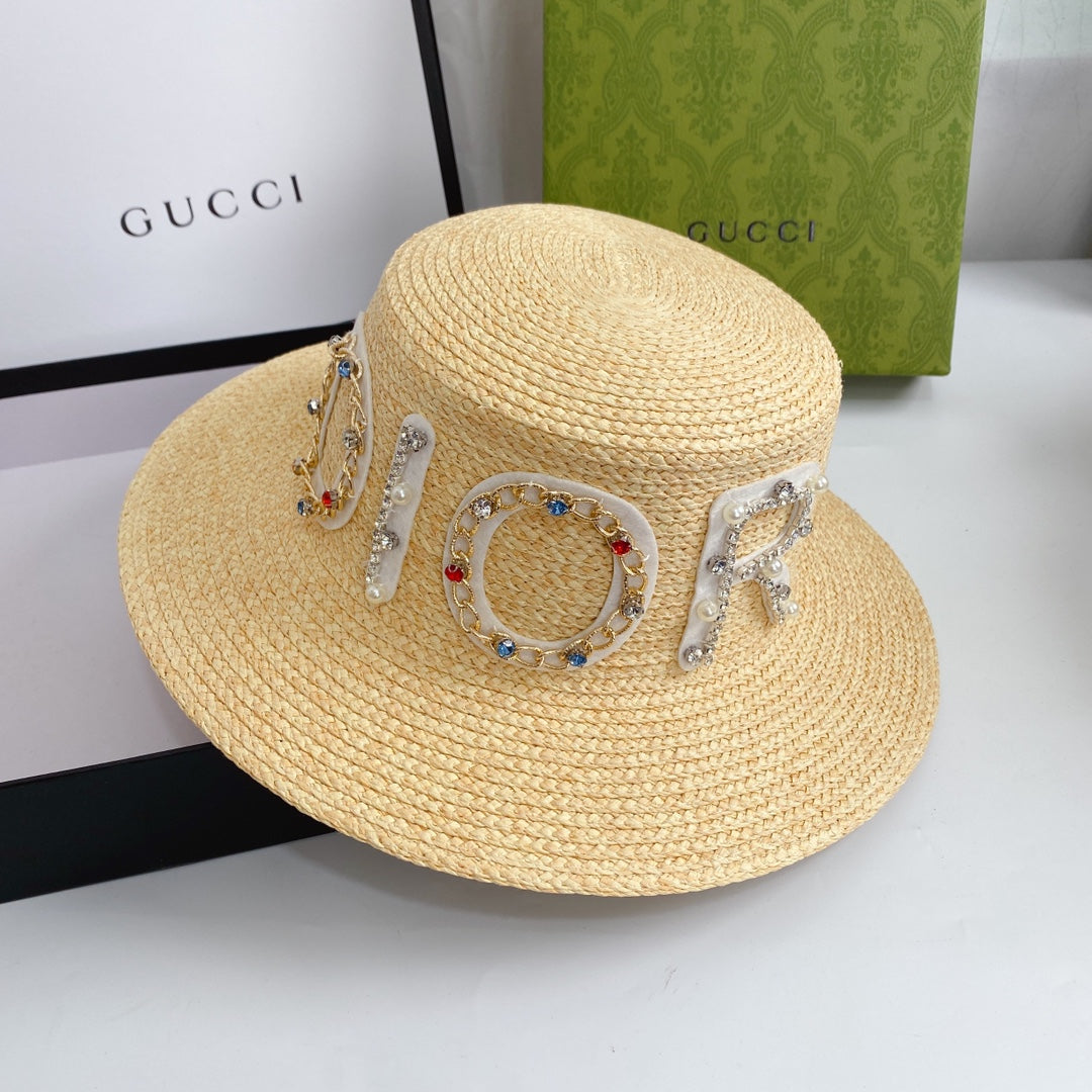 Fancy Diamond LOGO Straw Hat