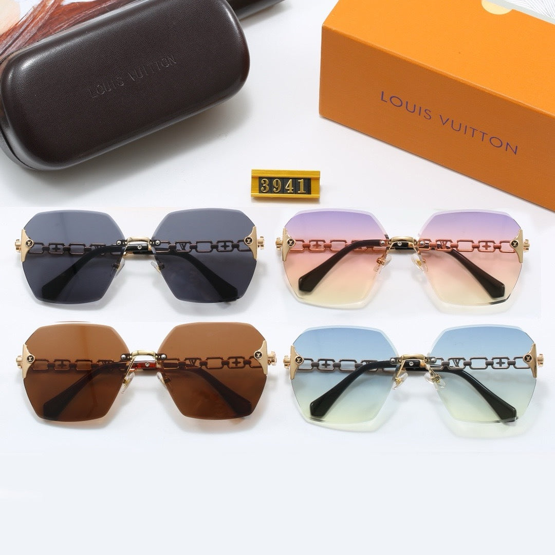 European and American style hollow metal sunglasses 3941