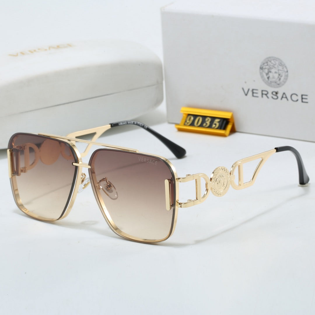 New Square-Frame Metal Fashion Sunglasses 9035