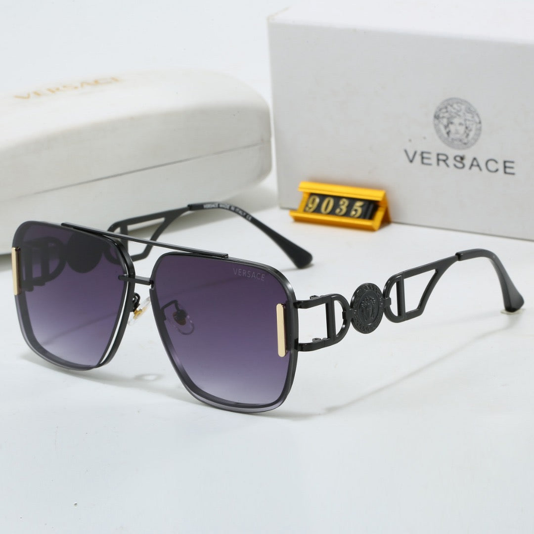 New Square-Frame Metal Fashion Sunglasses 9035