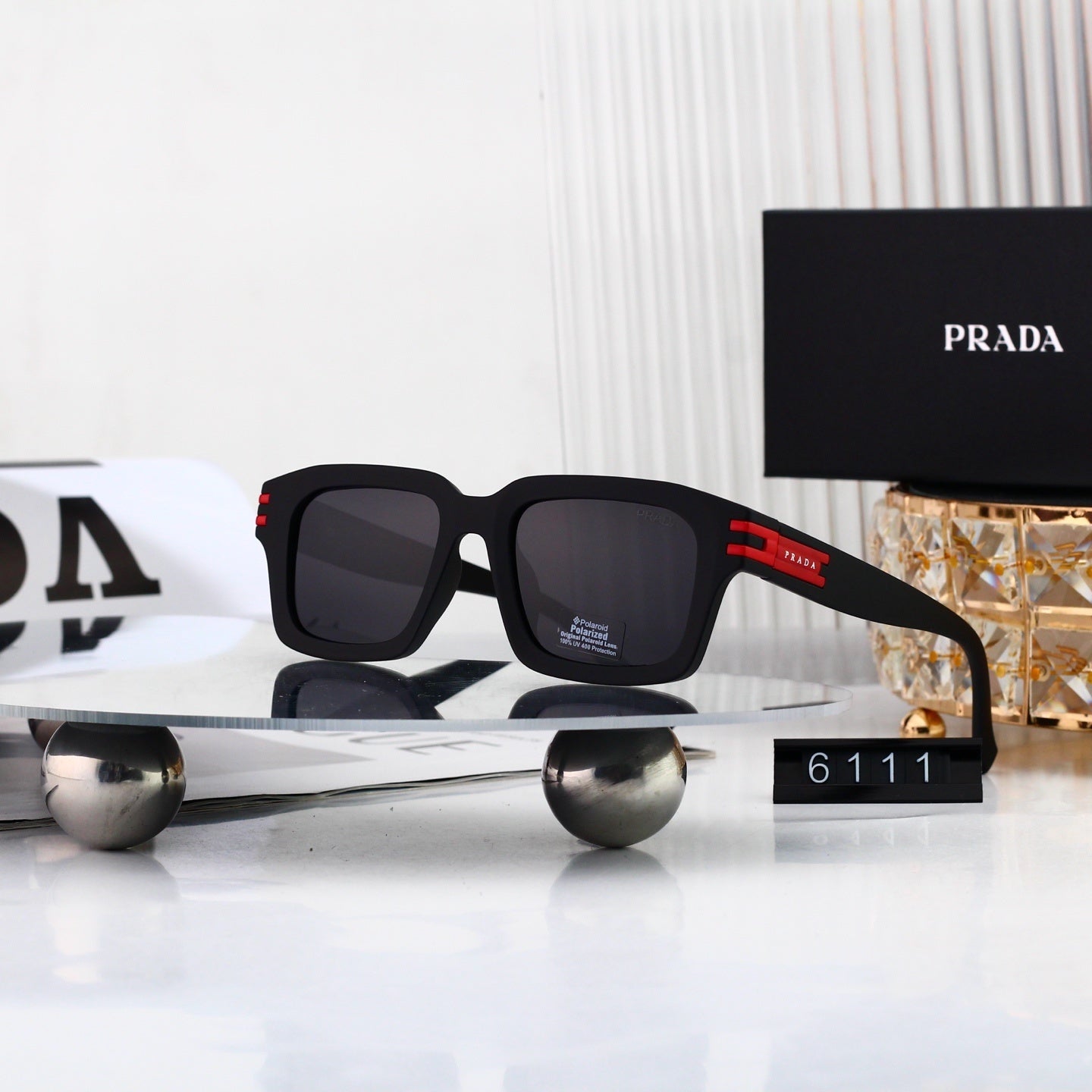 Luxury Metal Polygon Sunglasses Brand Design Fashion  6111