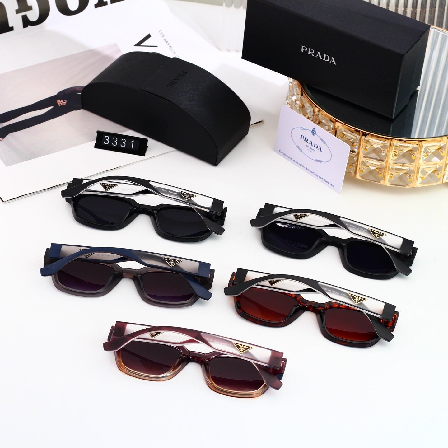 Casual Metal Polygon Sunglasses Fashion Streetwear  3331