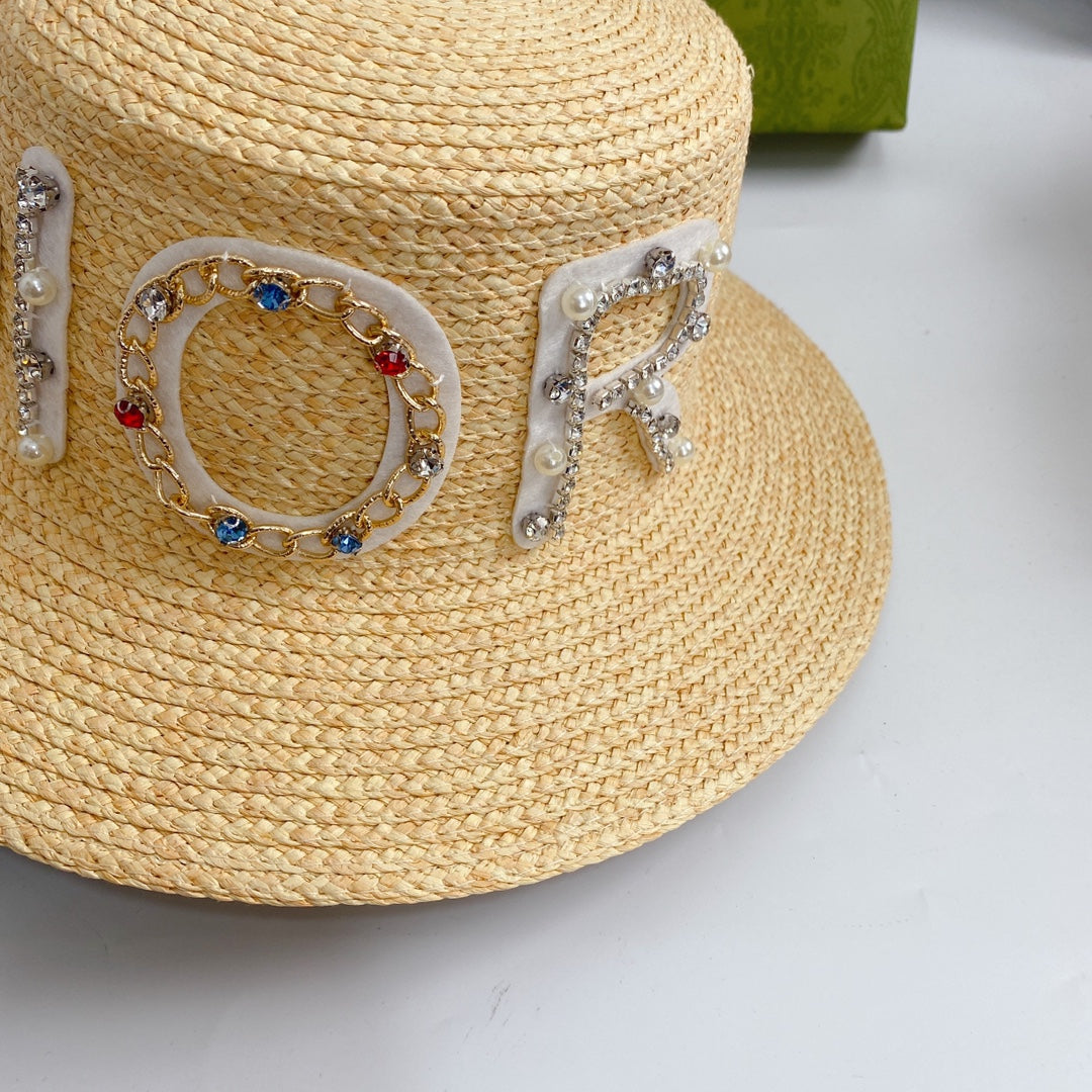 Fancy Diamond LOGO Straw Hat