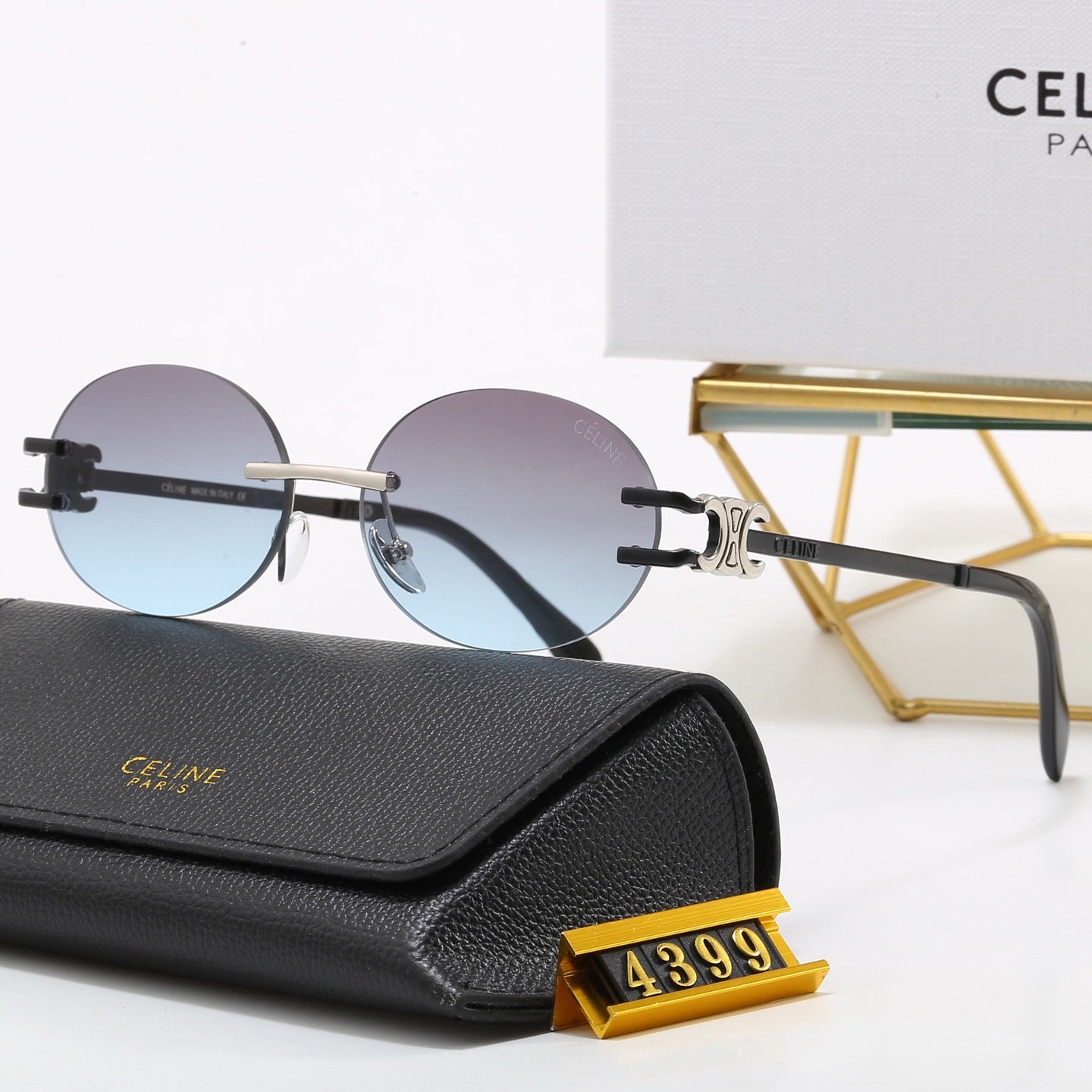New round frame trendy metal sunglasses 4399