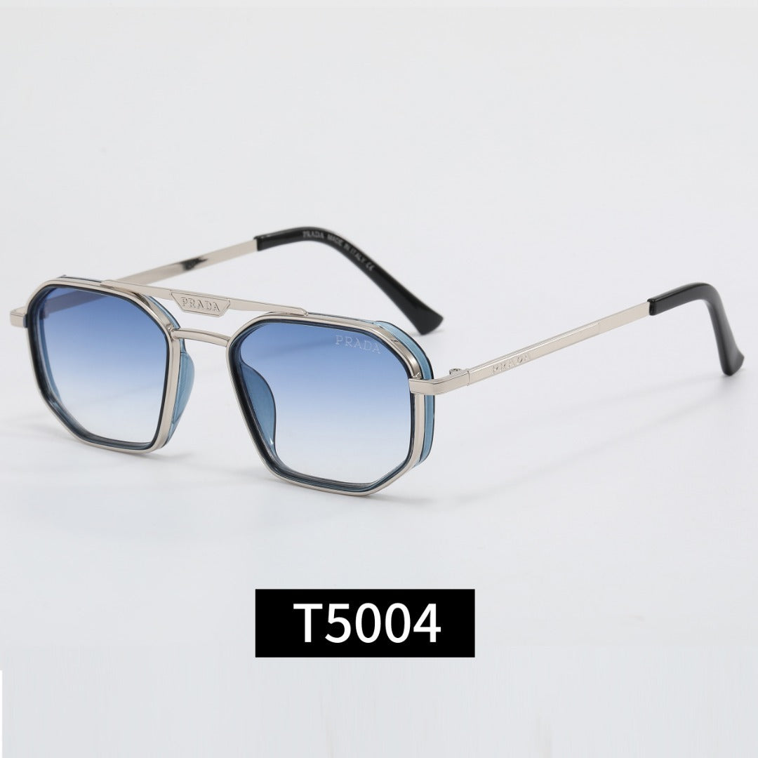 Classic Metal Frame Polygon Sunglasses Male Retro 5004