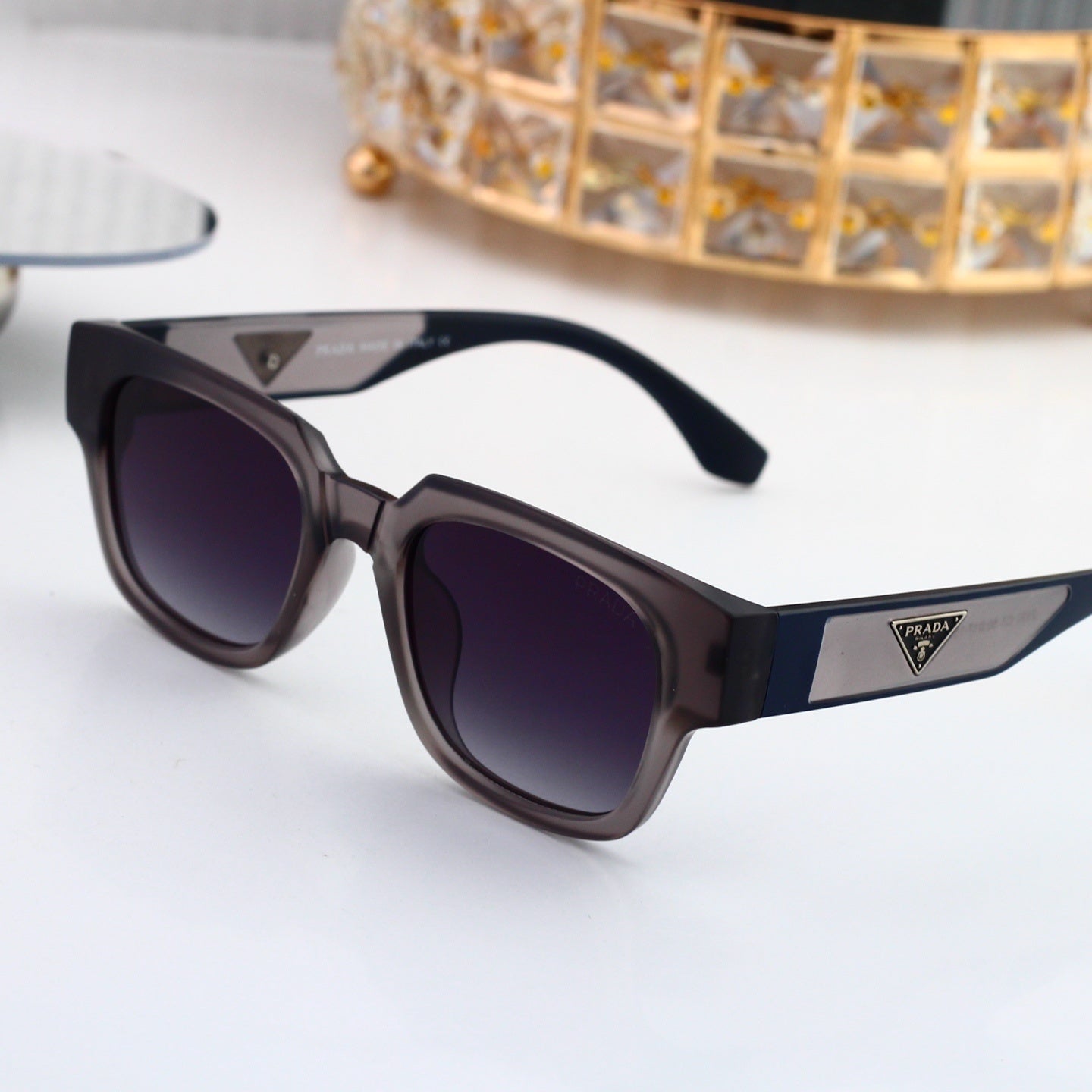 Casual Metal Polygon Sunglasses Fashion Streetwear  3331