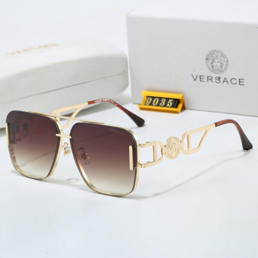 New Square-Frame Metal Fashion Sunglasses 9035