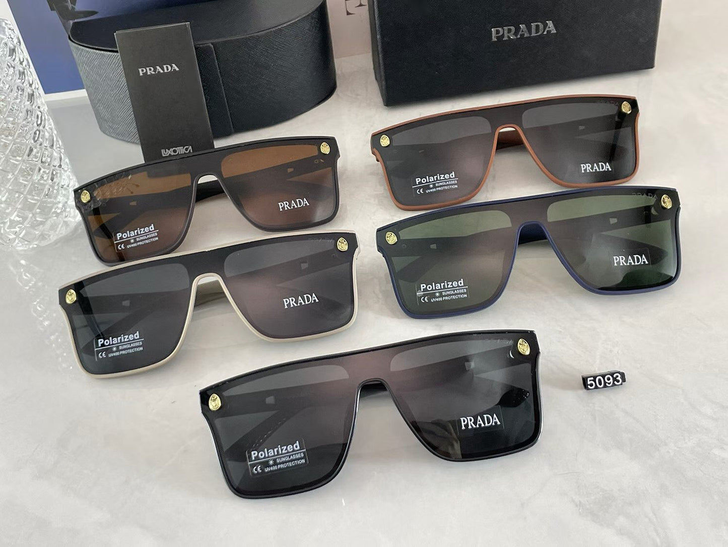 Simple oversized sun protection sunglasses 5093