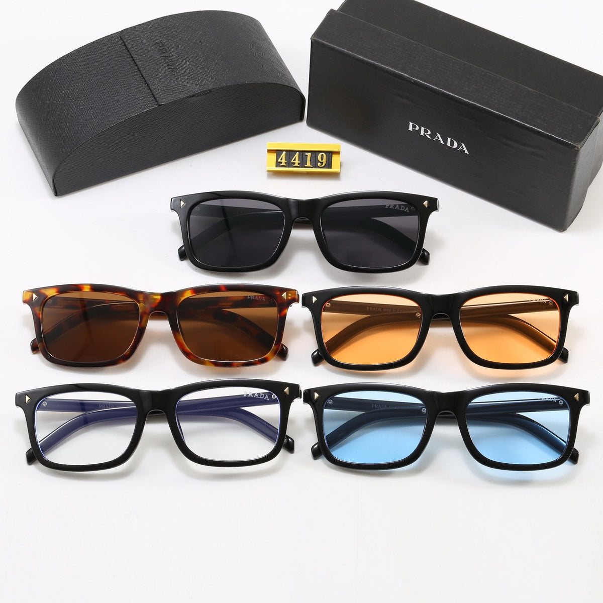 New Retro-Chic Square-Frame Triangular Sunglasses 4419