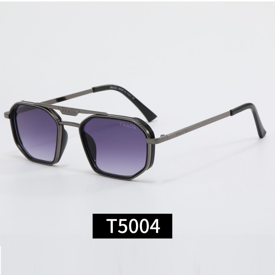 Classic Metal Frame Polygon Sunglasses Male Retro 5004