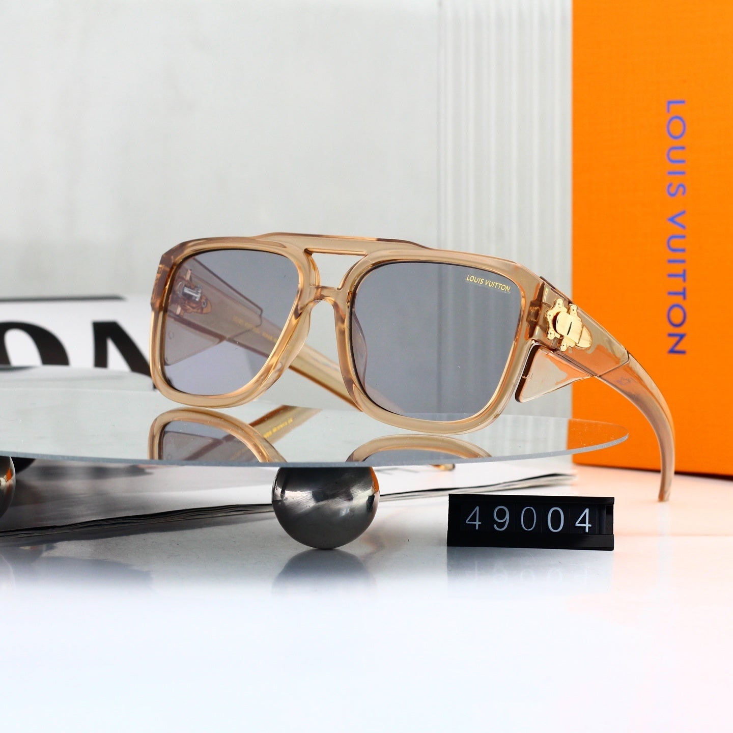 Double-Bridge Aviator-Style Oversized Sunglasses 49004