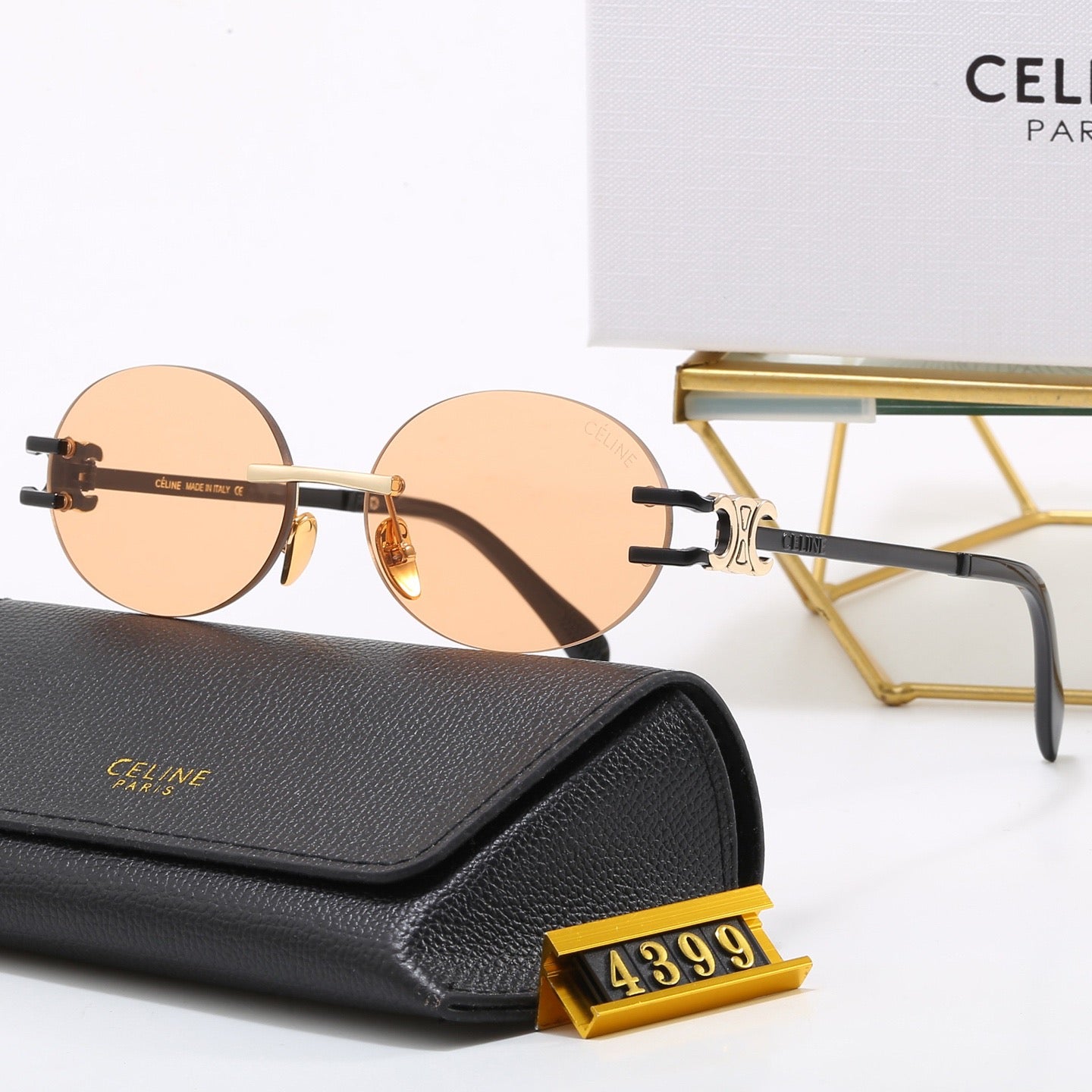 New round frame trendy metal sunglasses 4399