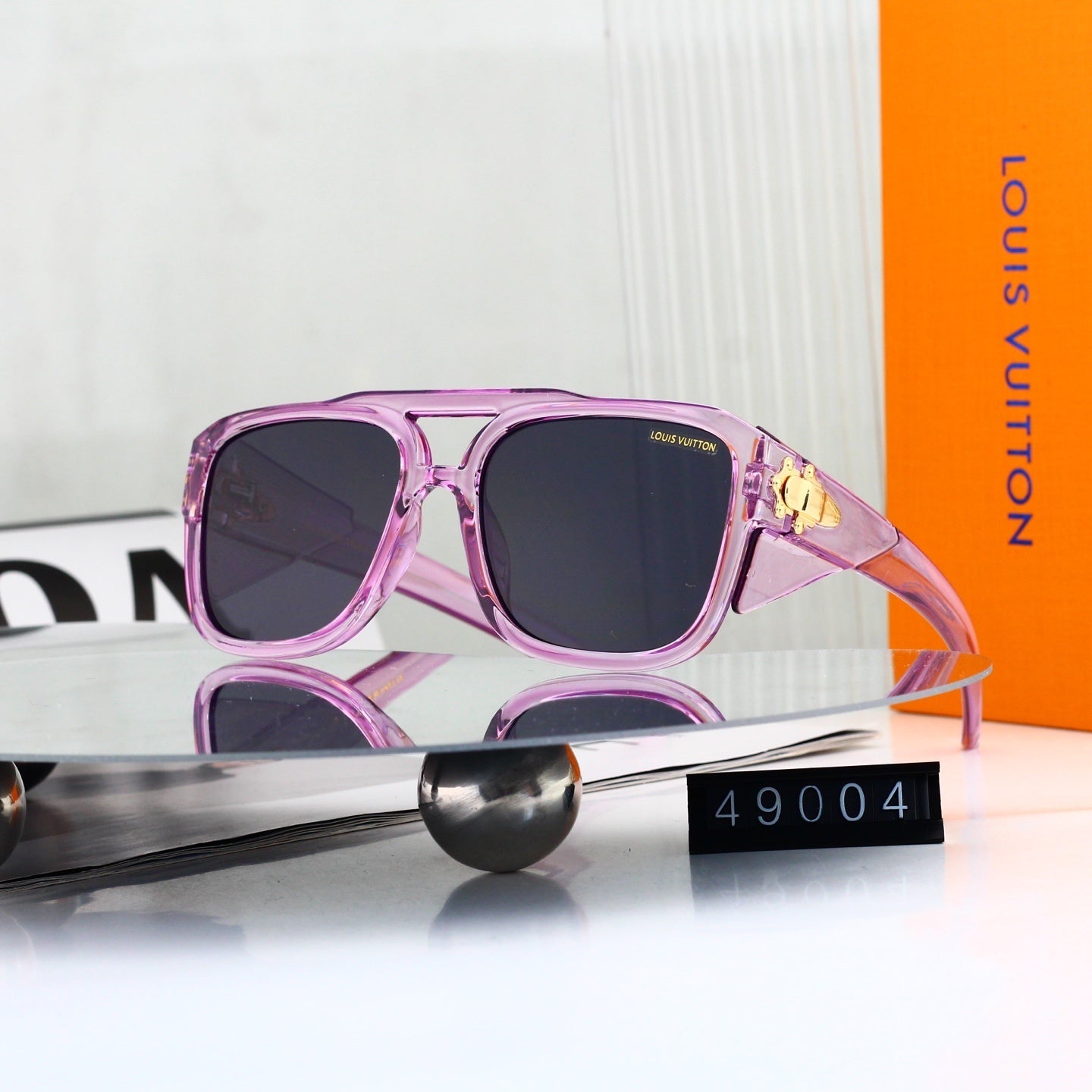 Double-Bridge Aviator-Style Oversized Sunglasses 49004