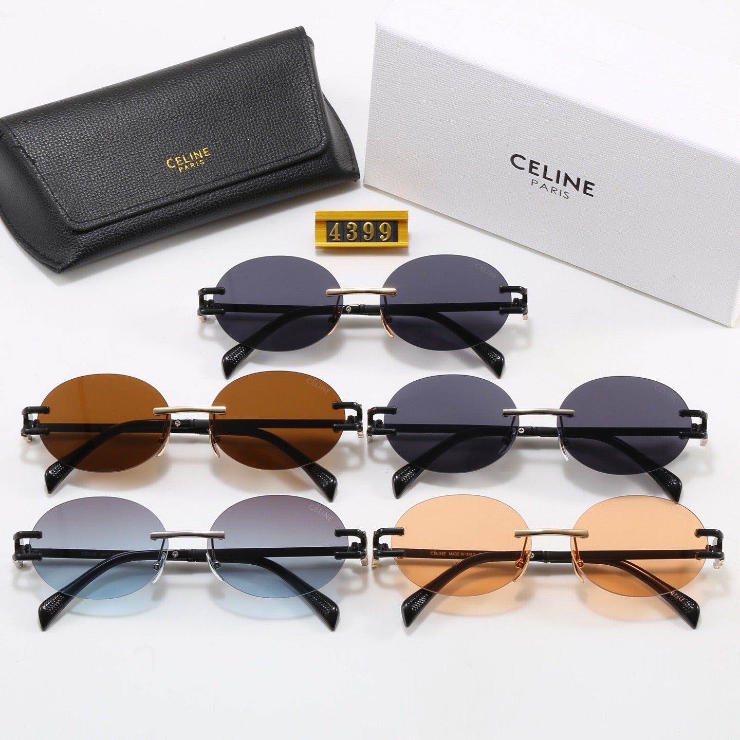 New round frame trendy metal sunglasses 4399