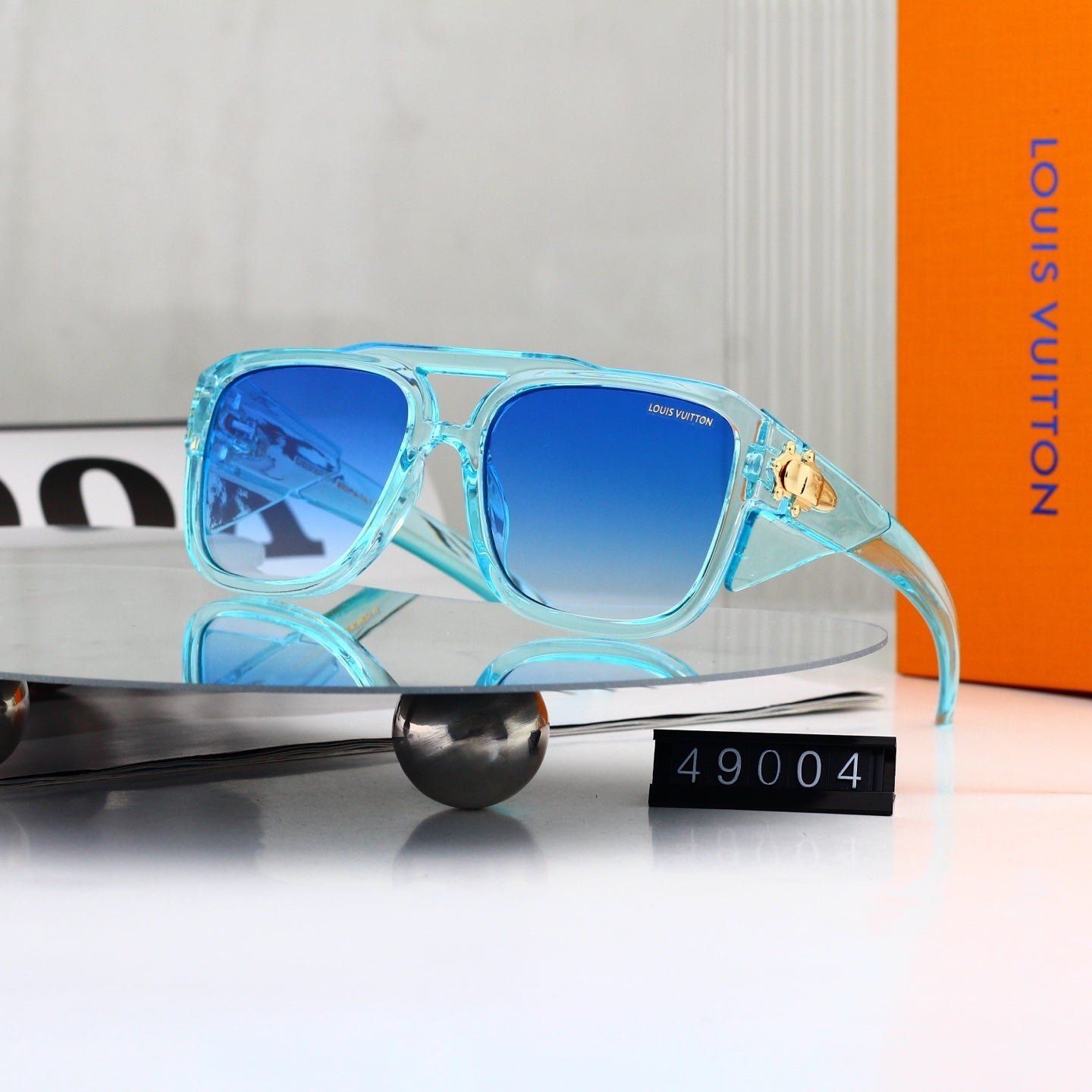 Double-Bridge Aviator-Style Oversized Sunglasses 49004