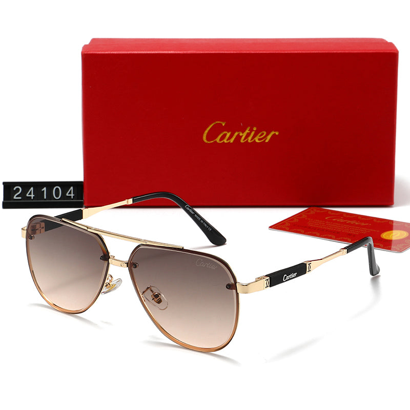 Stylish metal-framed universal sunglasses 24104