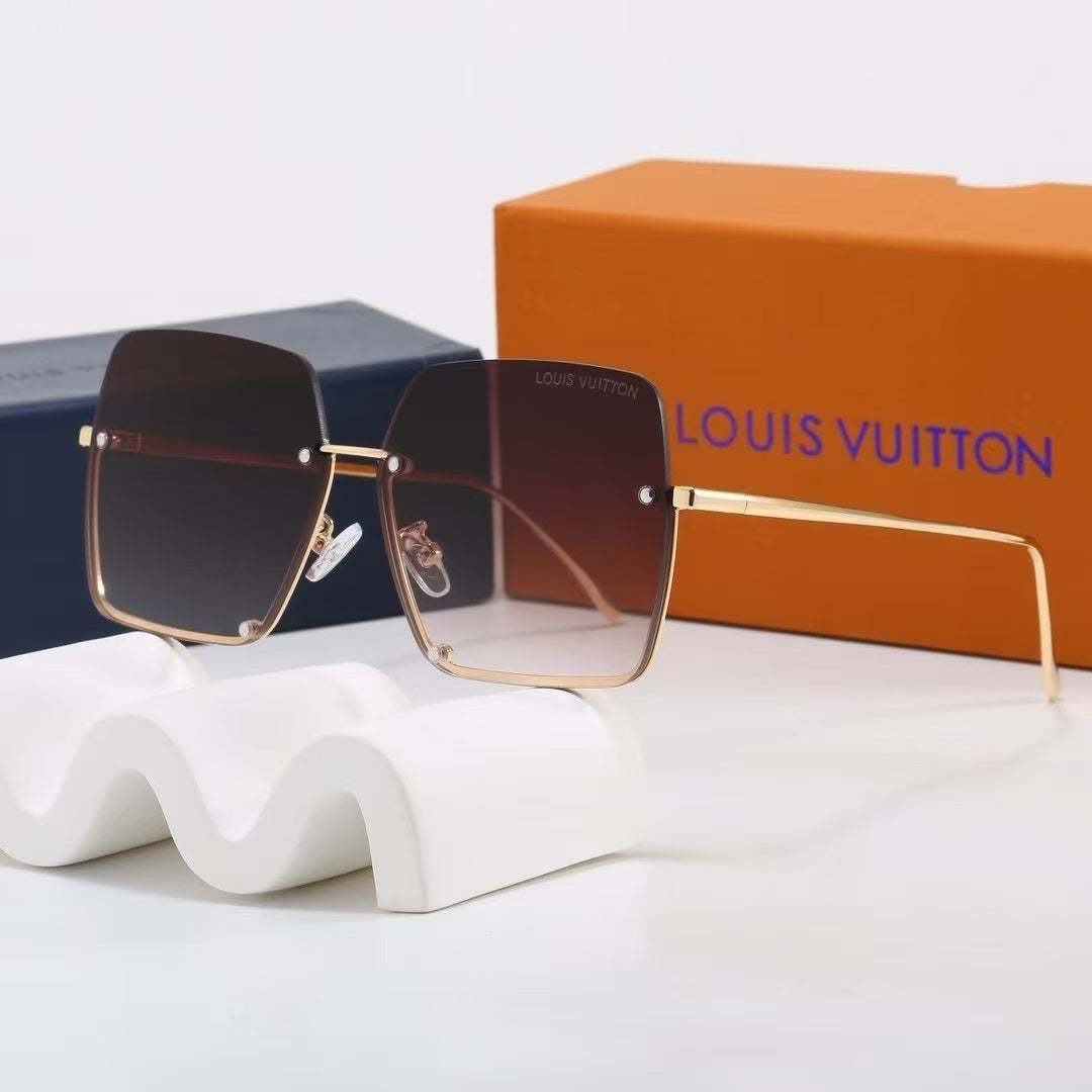 Frameless Oversized Square Gradient Sunglasses