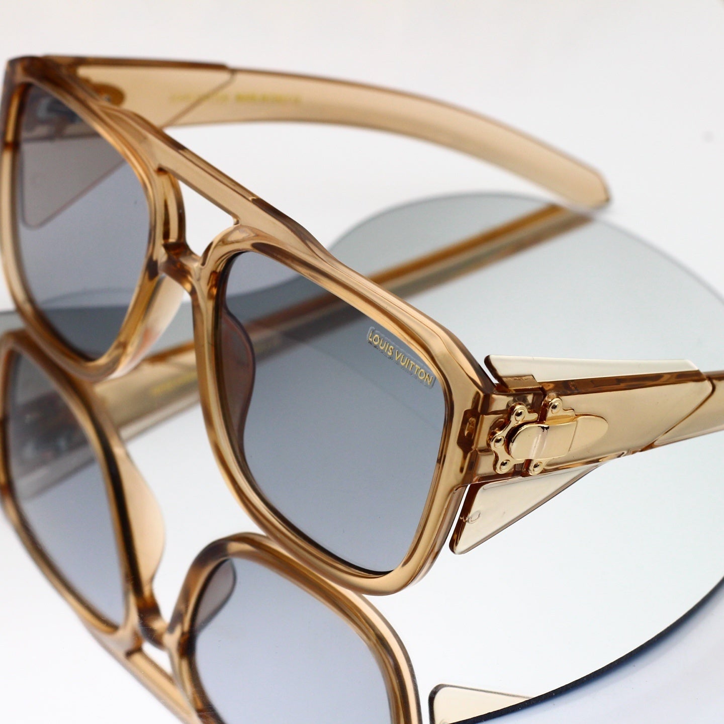 Double-Bridge Aviator-Style Oversized Sunglasses 49004