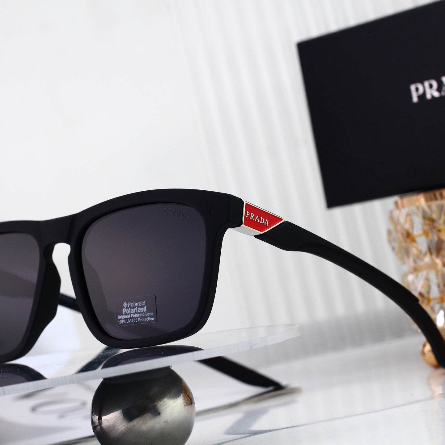 Trendy Metal Logo Polygon Sunglasses Female Stylish 6116