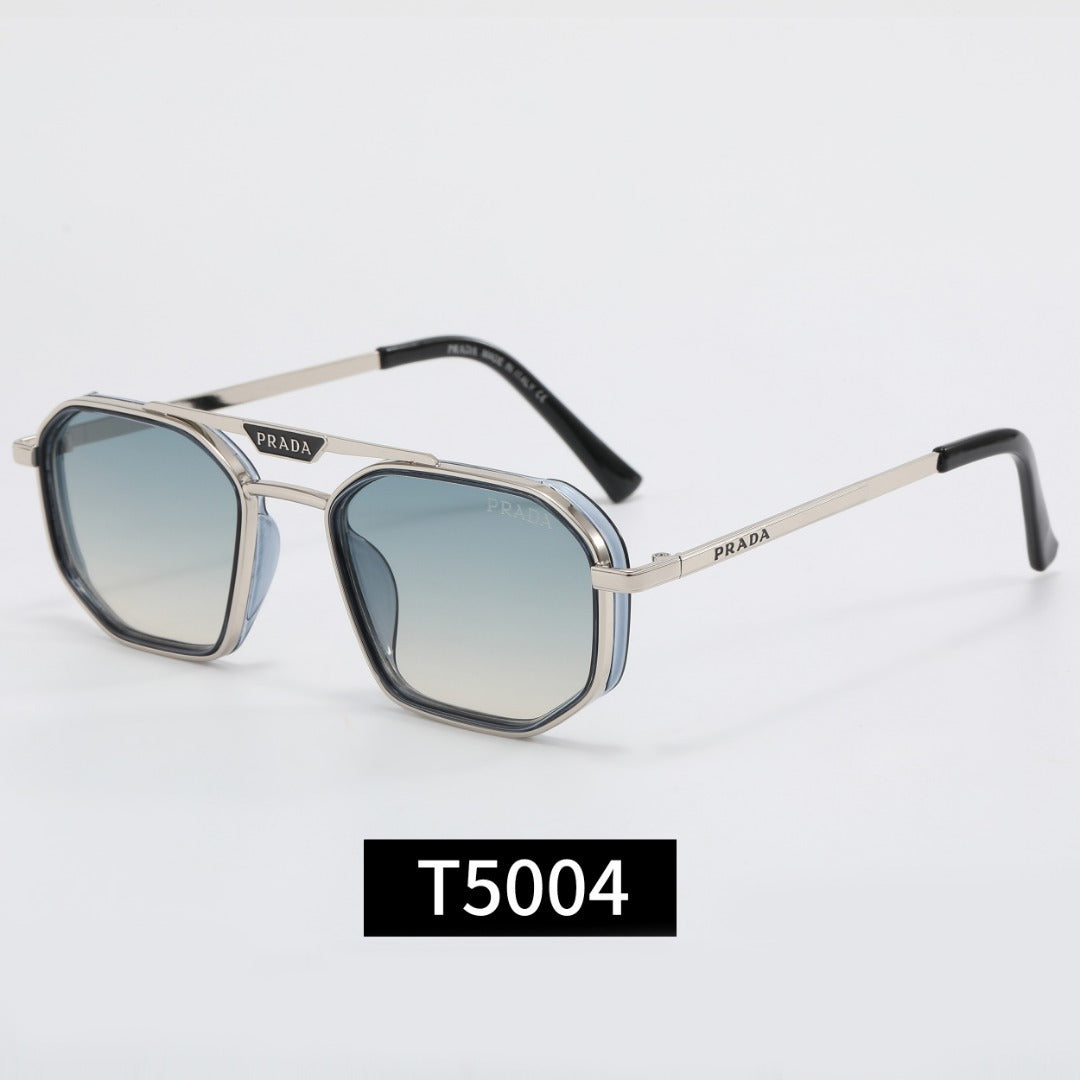 Classic Metal Frame Polygon Sunglasses Male Retro 5004