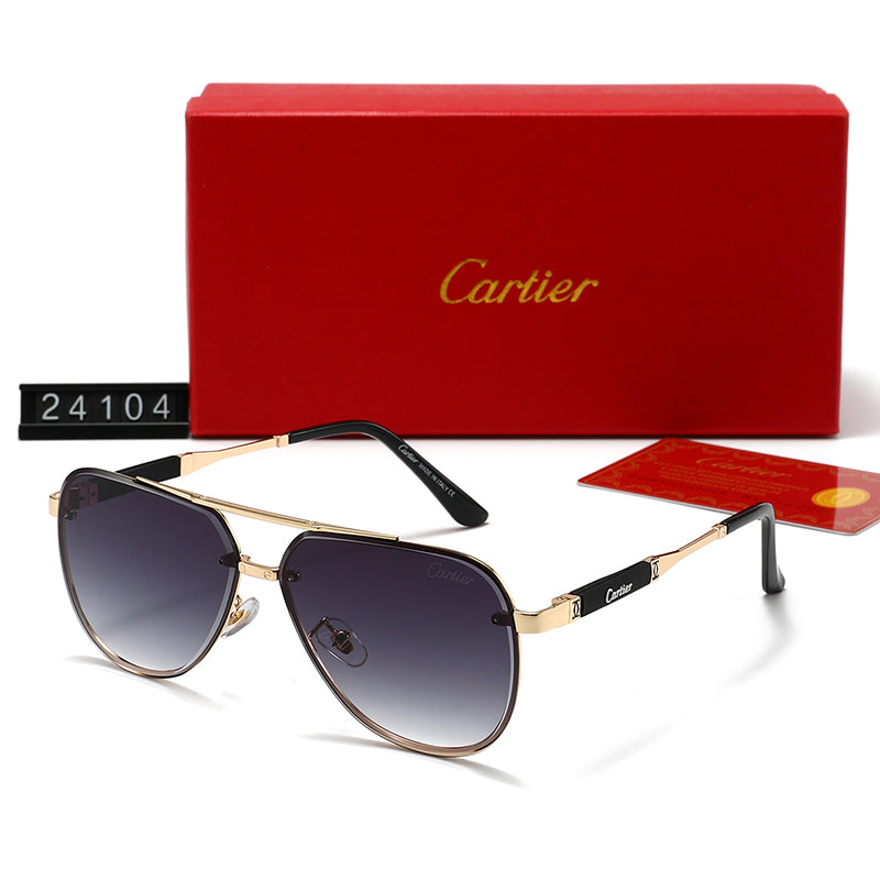Stylish metal-framed universal sunglasses 24104