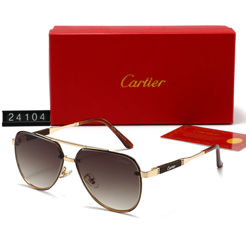 Stylish metal-framed universal sunglasses 24104