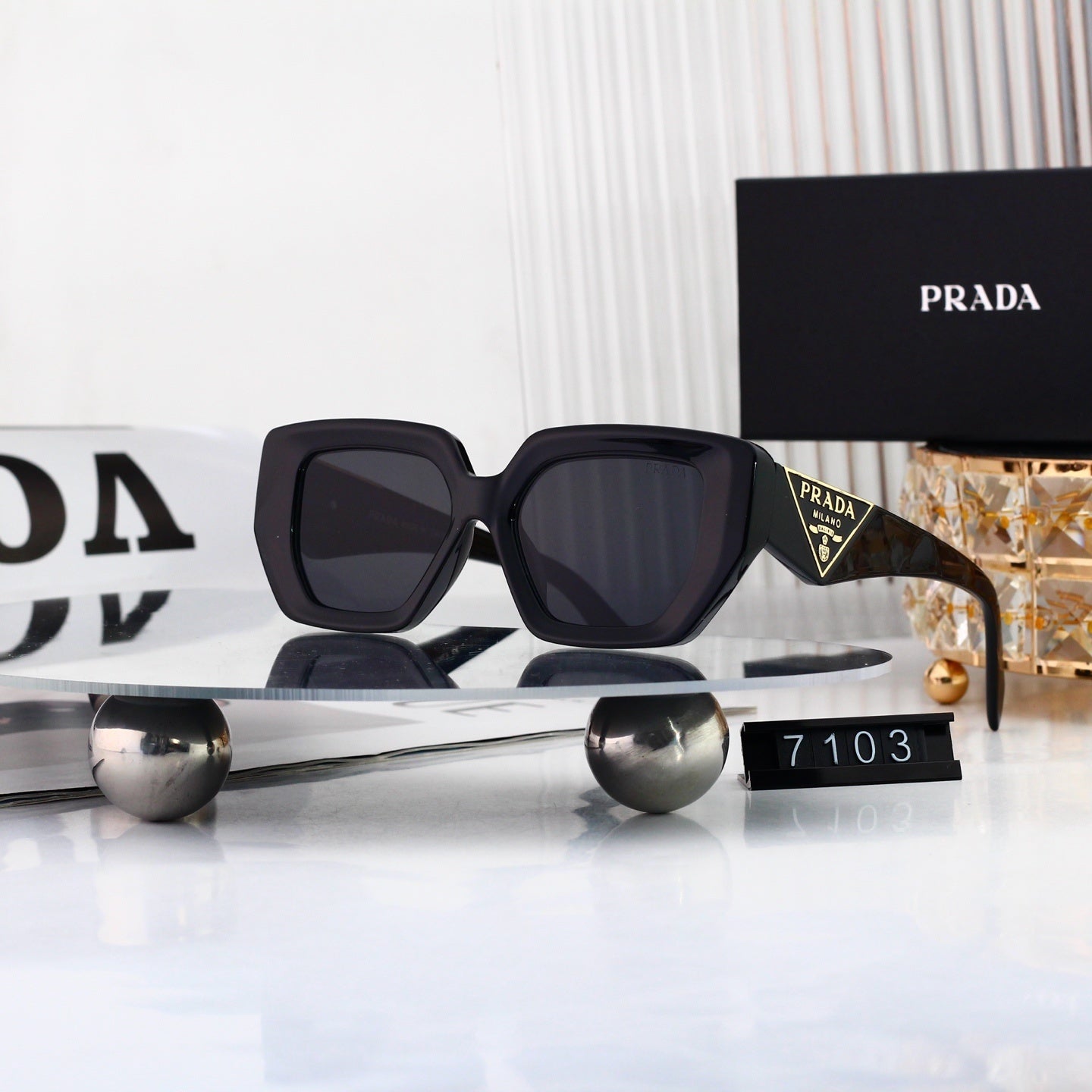 Polarized Sunglasses Personality Irregular Square Frame Sunglasses  7103