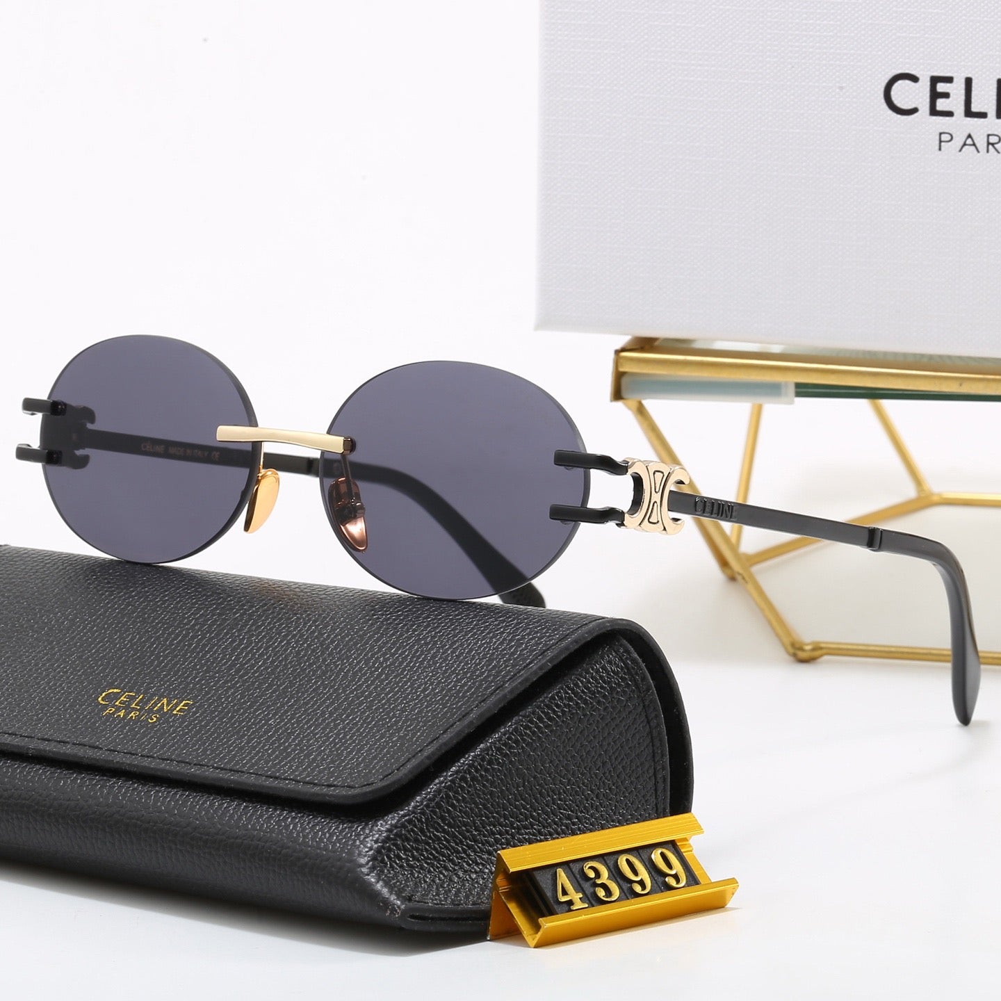 New round frame trendy metal sunglasses 4399
