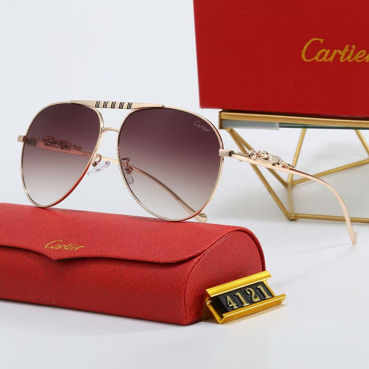 Fashion metal frame universal sunglasses 4121