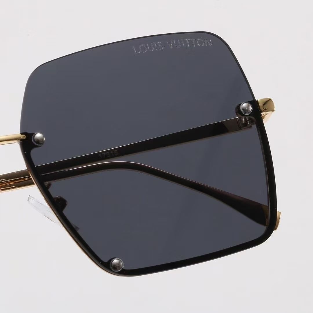 Frameless Oversized Square Gradient Sunglasses