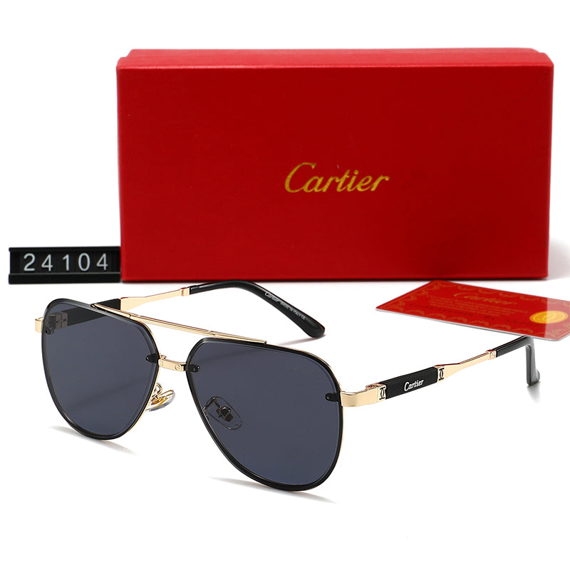Stylish metal-framed universal sunglasses 24104