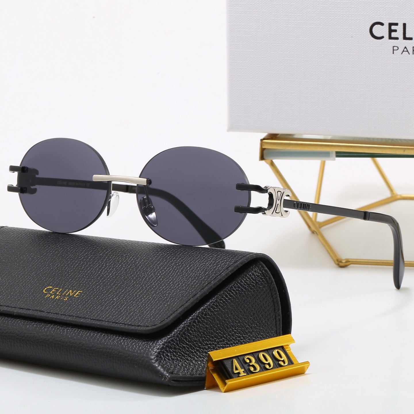 New round frame trendy metal sunglasses 4399