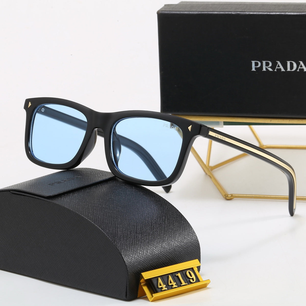 New Retro-Chic Square-Frame Triangular Sunglasses 4419