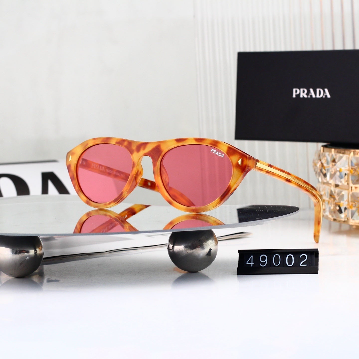 Vintage Metal Logo Polygon Sunglasses Men Classic 49002
