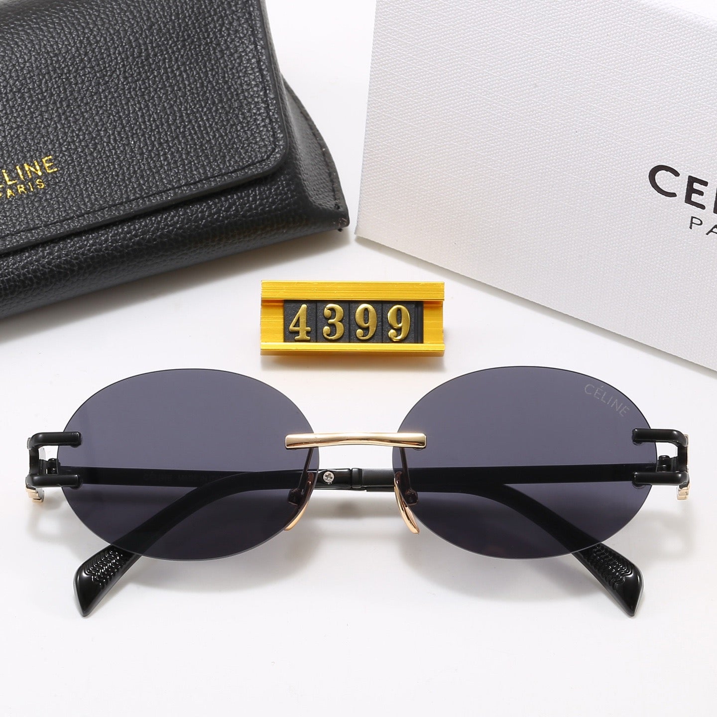 New round frame trendy metal sunglasses 4399