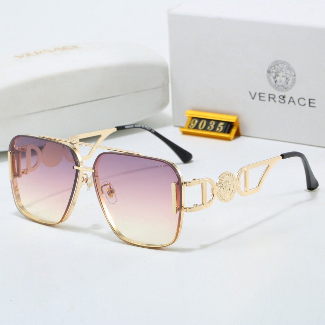 New Square-Frame Metal Fashion Sunglasses 9035
