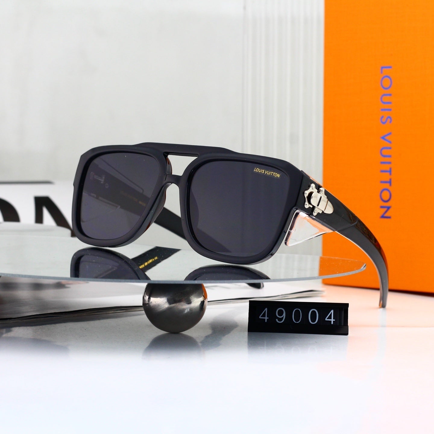 Double-Bridge Aviator-Style Oversized Sunglasses 49004