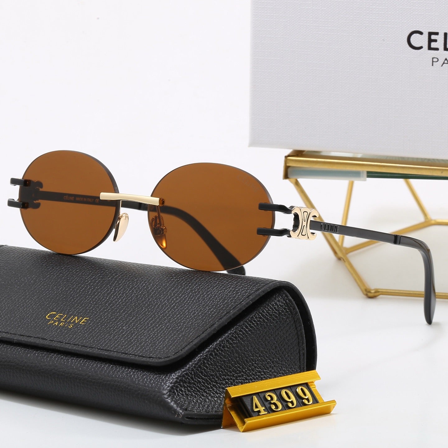 New round frame trendy metal sunglasses 4399