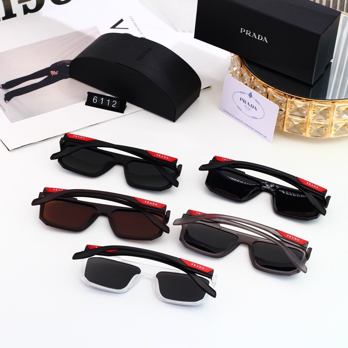 Fashion Metal Polygon Sunglasses With Logo 6112