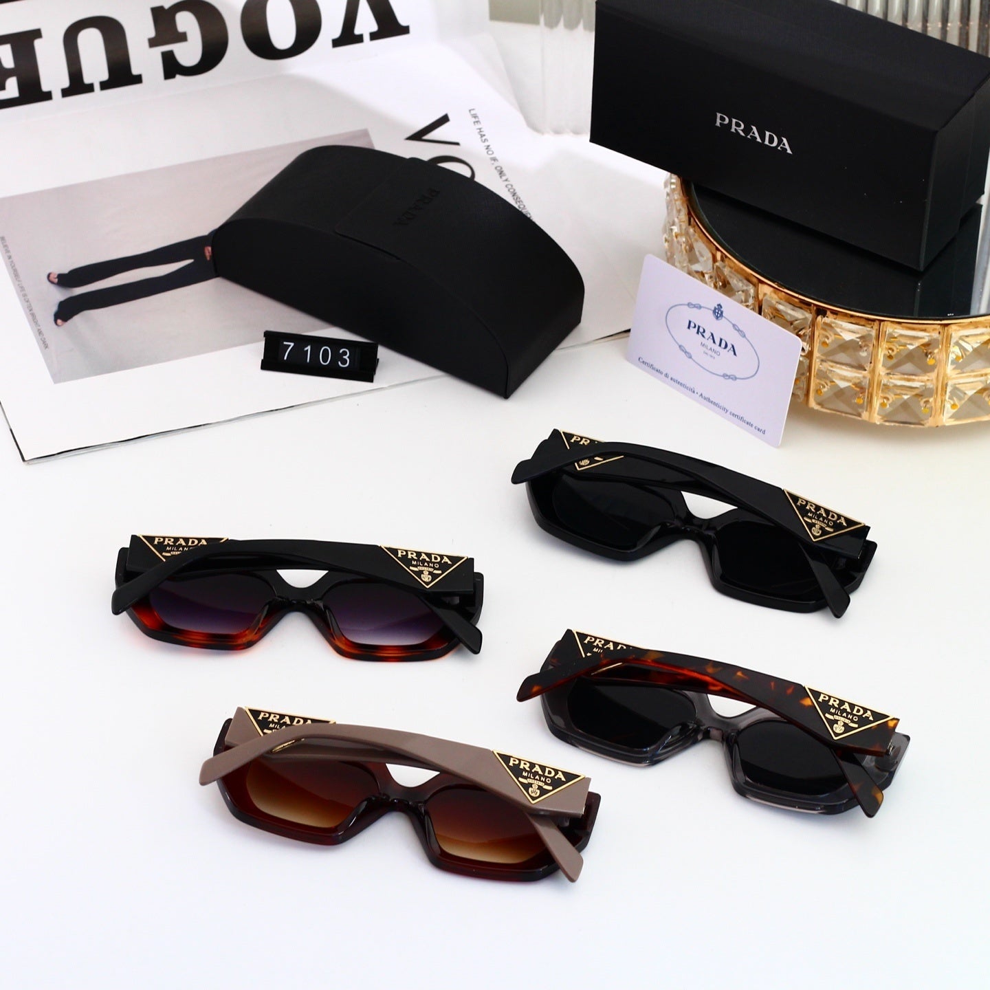 Polarized Sunglasses Personality Irregular Square Frame Sunglasses  7103