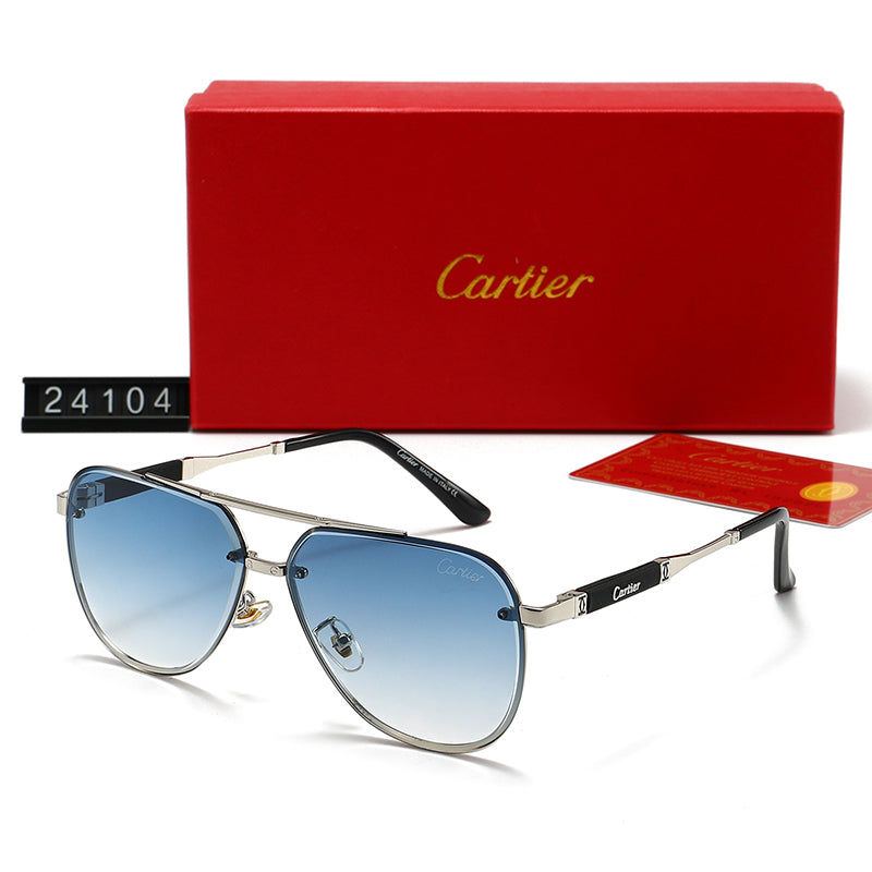 Stylish metal-framed universal sunglasses 24104