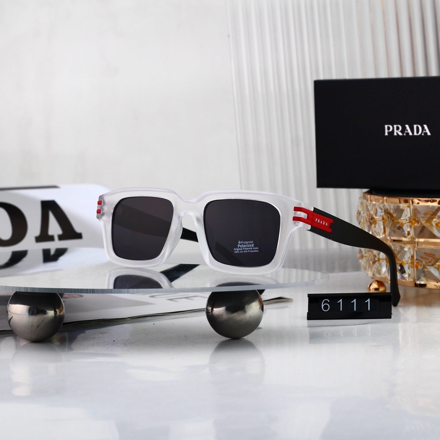 Luxury Metal Polygon Sunglasses Brand Design Fashion  6111