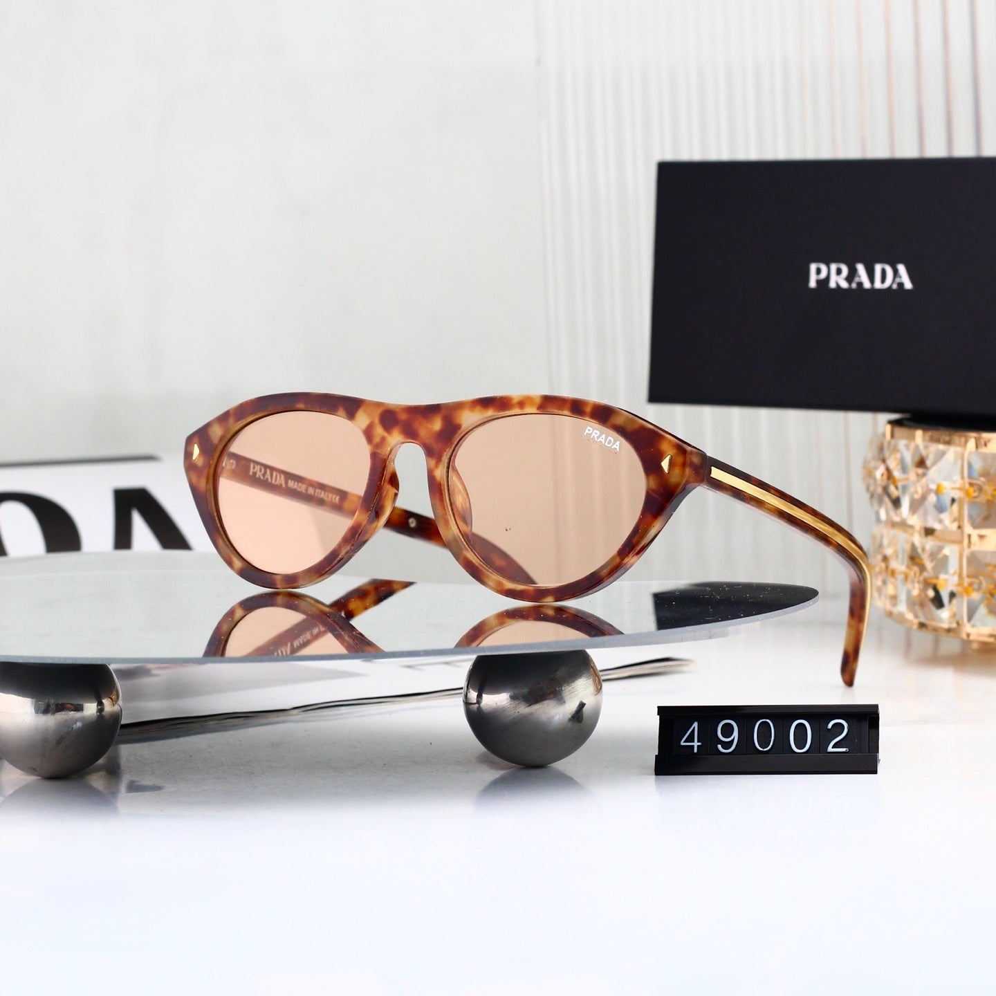 Vintage Metal Logo Polygon Sunglasses Men Classic 49002