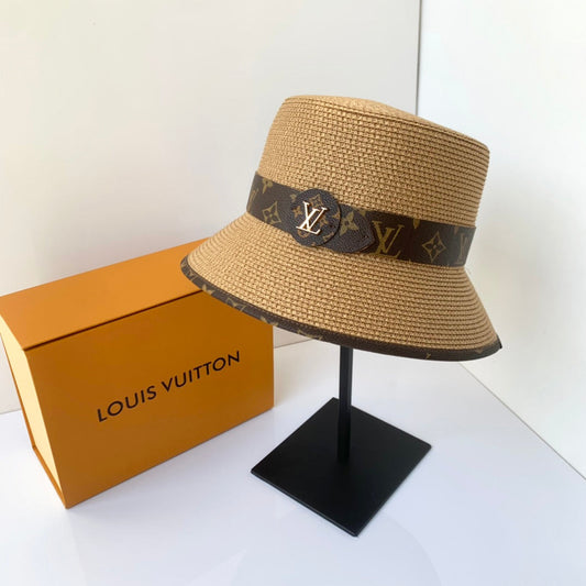 Hot Selling Monogram Belt Straw Bucket Hat